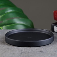 Ceramic tray for a flower pot up to 14.5 cm, black, 15.5 cm