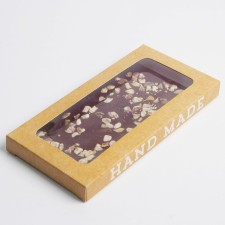 Chocolate box, confectionery packaging, “Hand Made”, with a window, 17.3 x 8.8 x 1.5 cm