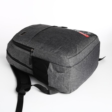 Youth backpack with lightning, 4 pockets, gray color-4