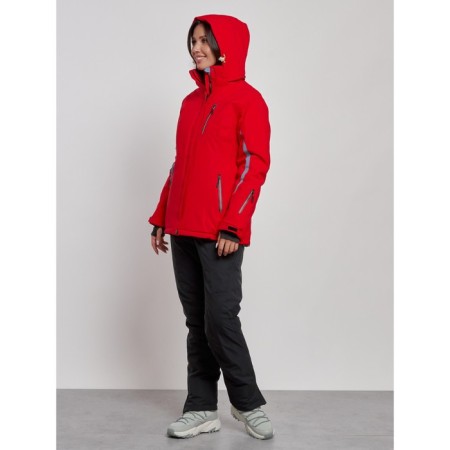Ski costume female winter, size 44, red color-6