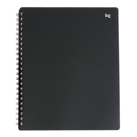 Notebook 60 sheets, in a cage, on a crest, basy, plastic cover, black