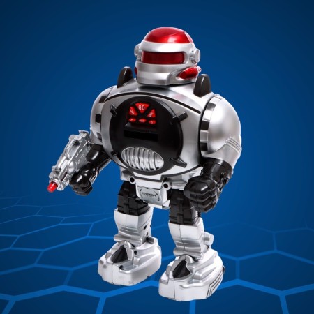 Robot radio -controlled "space fighter", light and sound effects, shoots discs, mix-9