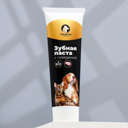 Enzymes toothpaste with the taste of beef "Piggon Premium" for cats and dogs, 75 ml-1