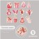 Stickers for creativity "New Year in pink shades" embossing gold set 48 pcs 9x7x0.8 cm 10177