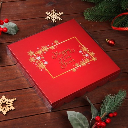 Box for cookies "Happy holiday", 21 x 21 x 3 cm-1