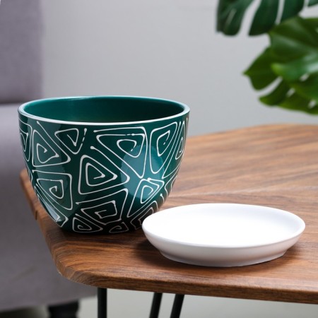 Pot floral abstraction green 1.65 liters-1