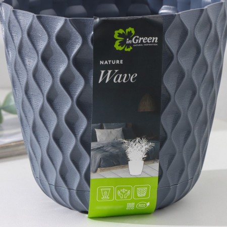 Pot for flowers with a “Wave” pallet, 2.5 l, d = 17.5 cm, color gray color-6