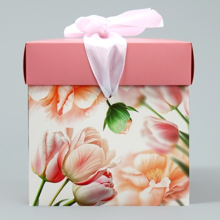 Gift folding box, packaging, “from March 8”, 15 x 15 x 15 cm-3