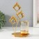 Summary metal, glass per 1 candle "leaves-rombic" d = 4.7 cm, gold 13x8x20.5 cm