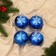 Set of balls plastic D-8 cm, 4 pcs "Snowball" White-blue