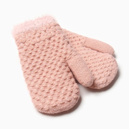 Baby mittens about the claim Minaku with a margin 15 cm pink-1