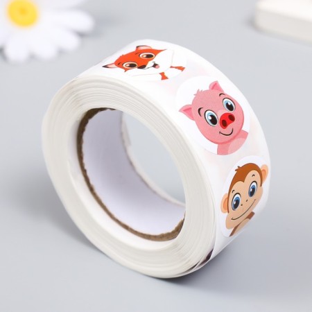 Stick Paper "Beast - Emotions" d = 2.5 cm 500 pcs in a roll 3x6.5x6.5 cm-1