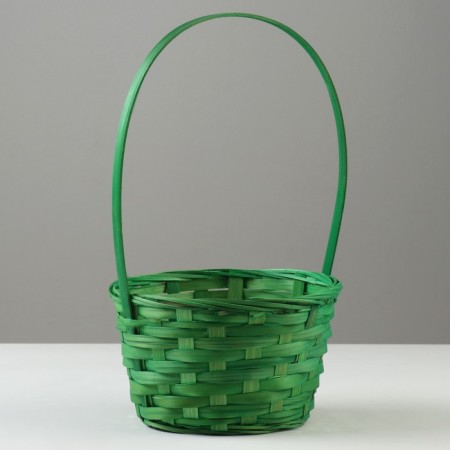Wicker basket, D19 x 9.5 x 32 cm, green, bamboo