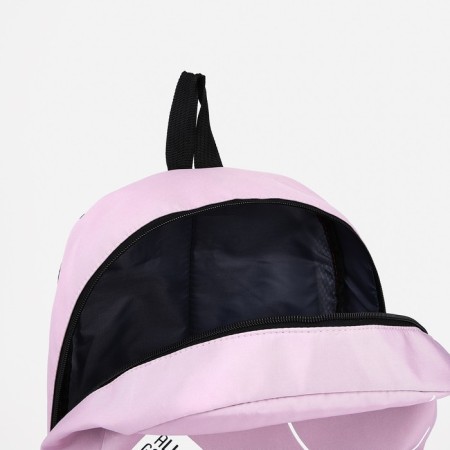 School backpack of textiles on lightning, Fulldorn, external pocket, pink color-5