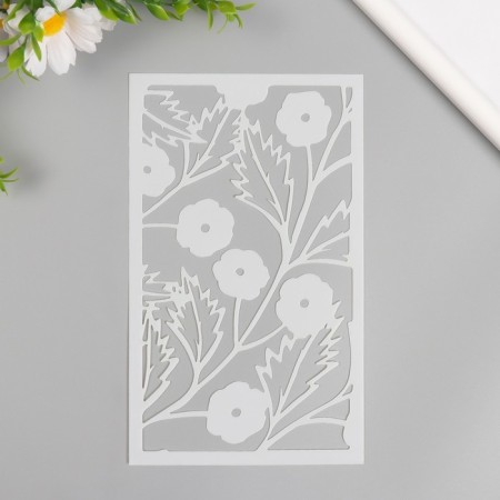 Stencil background plastic "Small flowers" 12x20 cm