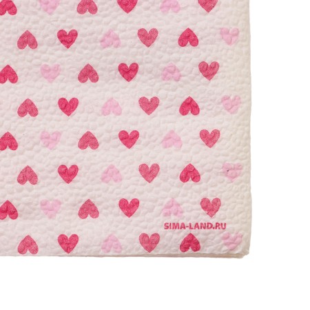 Napkins single -layer “hearts” pink 24x24 cm, set 20 pcs.-5