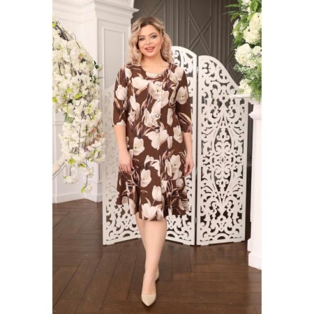 Women's dress, size 54, brown color-2