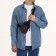 Textile sling bag, gray color