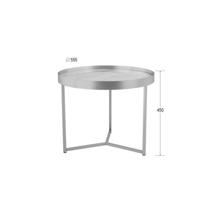 Tramal table "Tyler", 555 × 555 × 450 mm, Kalakatta color / chrome-3