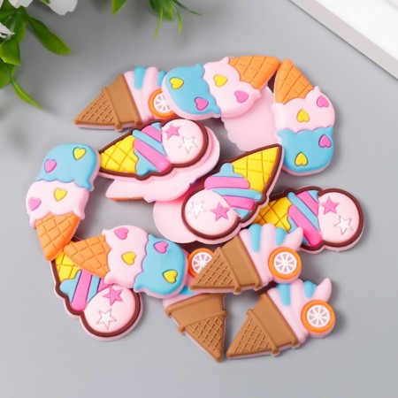 Decor for creativity Rubber "Ice Cream in ROKLE" set of 15 pcs MIX 3.5x2 cm-1