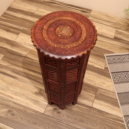 Interior table "circles" wood 38*38*79 cm-1