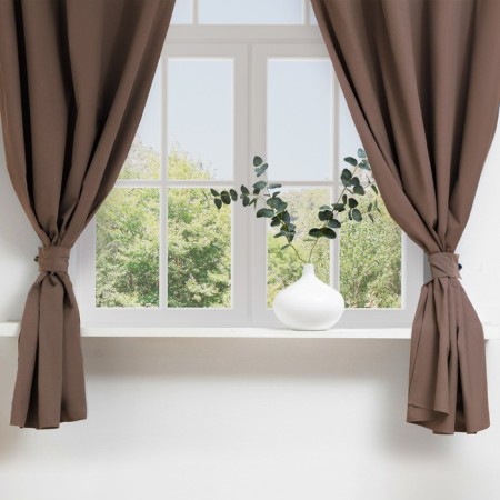 A set of curtains for the kitchen with sequences of Ethel "Kitchen", brown color, 150x180 cm - 2 pcs