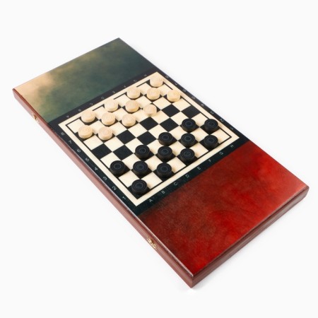 Wooden backgammon large with checkers, board game "Soldier", 60 x 60 cm-3
