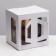 Box for cake 2 windows, with handles, white, + substrate 2.5 gold-white, 28 x 28 x 20 cm