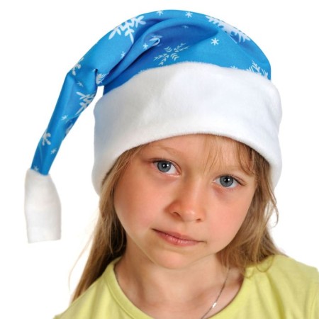 New Year's blue cap from Plush, head girth 53-55 cm