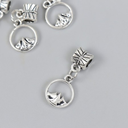 Bale with a suspension metal for the creativity of "mountain" silver 2.4x1.2 cm-1