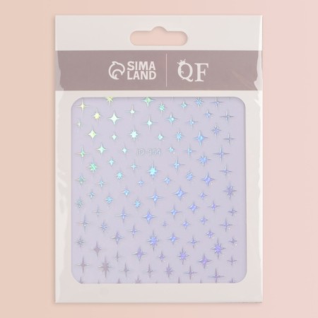 Star stickers "Star", voluminous, metallized, silver color-4