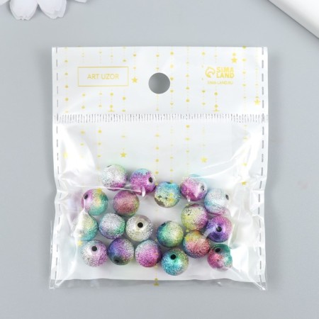 Beads for creativity plastic "rough ball of gasoline color" set 10 grams d = 1 cm-3