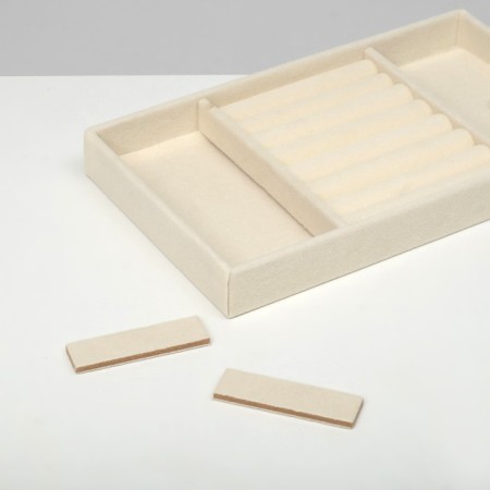 Queen Fair decorations 4 places and 7 strips for rings, 21 × 12.3 × 2.3 cm, beige color-3