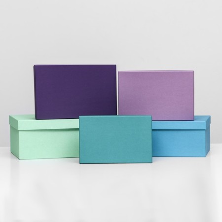A set of rectangular boxes of 15v1 "lavender" 47.5 x 36 x 17.5- 13 x 8 x 4.5 cm-4