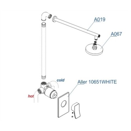 The shower system wasserkraft a12667white, built -in, tropical shower, white-2