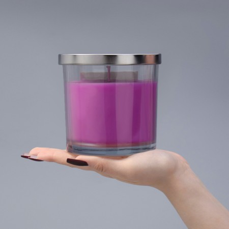 Aromatic giant candle in a glass "Black Cherry", soy wax, 10x10 cm-6