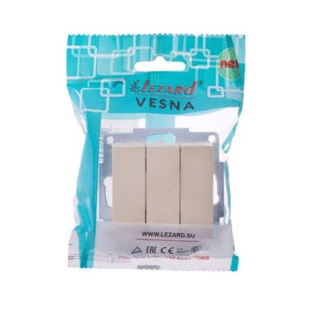 Switch 3-kl. SP Vesna Mechanism Cream. Lezard 742-0388-109