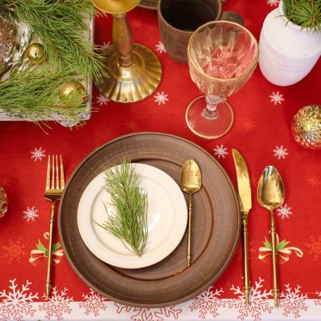 The tablecloth of the New Year's share "Cozy holiday" 145*220 cm, 100% p/e-2