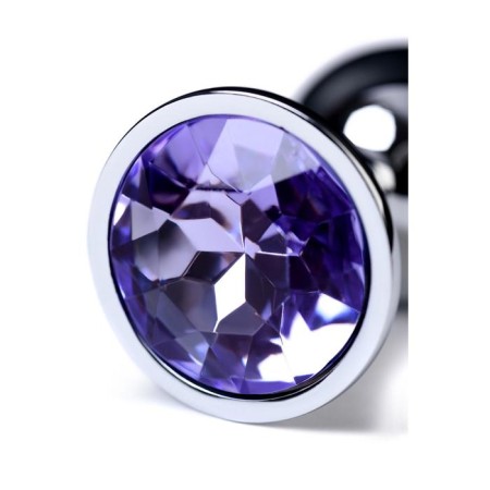 Anal plug with the Toyfa Metal rhinestone, silver, amethyst, 7 cm, d = 2.8 cm-7