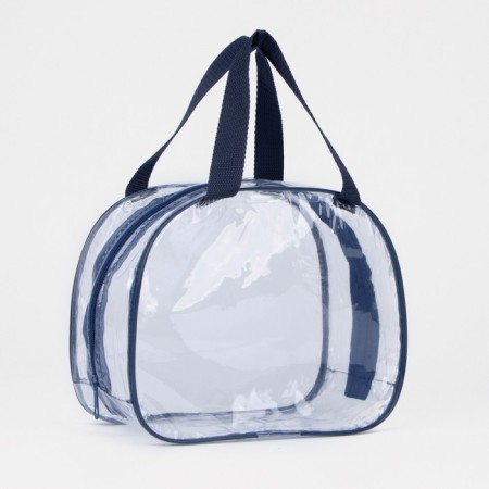 Lightning cosmetic bag, transparent/blue color-1