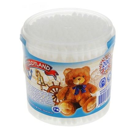 Cotton sticks Teddyland, 200 pcs. in glass-2