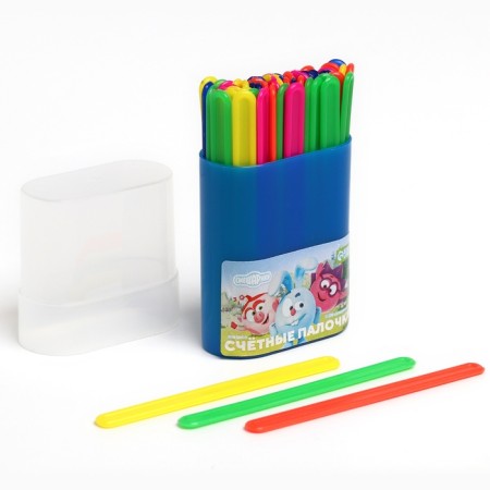 Counting sticks 50 pieces "Smeshariki", mix, in a plastic pencil case-2