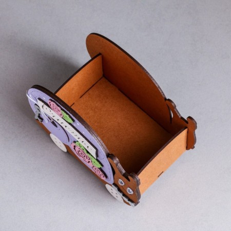 Kashpo wooden "Snail", 15.5x9.5x12.5 cm, oak-lilac-2
