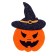 Glue -based decor “Pumpkin in a hat” set 4 pcs., Size 1 pcs: 4.7 × 6.6 cm