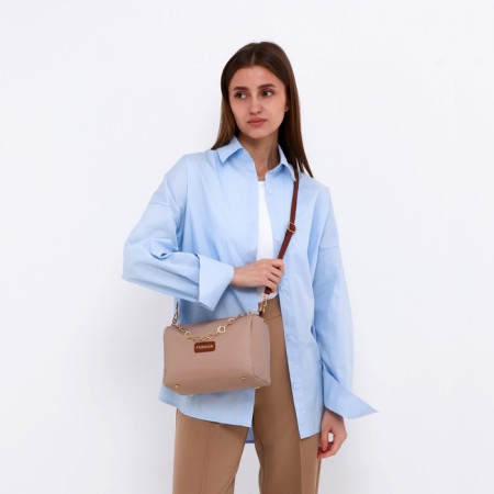 Cross-Bodi Bag on a zipper, beige color-7