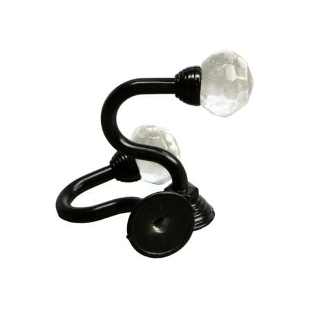 Hook for curtains KS007 CAPPIO, one -rod, black color, 2 pcs-1