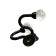 Hook for curtains KS007 CAPPIO, one -rod, black color, 2 pcs