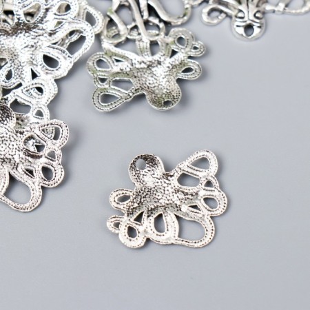 Decor Metal for creativity "Osminog" silver G134B537 2x2.4 cm-1