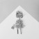 Brooch "Girl" unusual, color in black silver