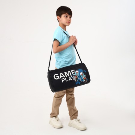 Sports bag with lightning, external pocket, black color-5